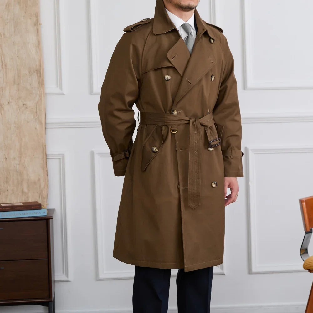 Trench-coat croisé en mélange de coton Regents