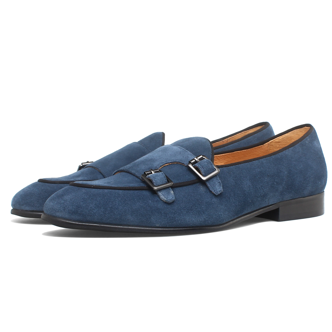 Herren Doppelmonkstraps Wildleder-Loafer