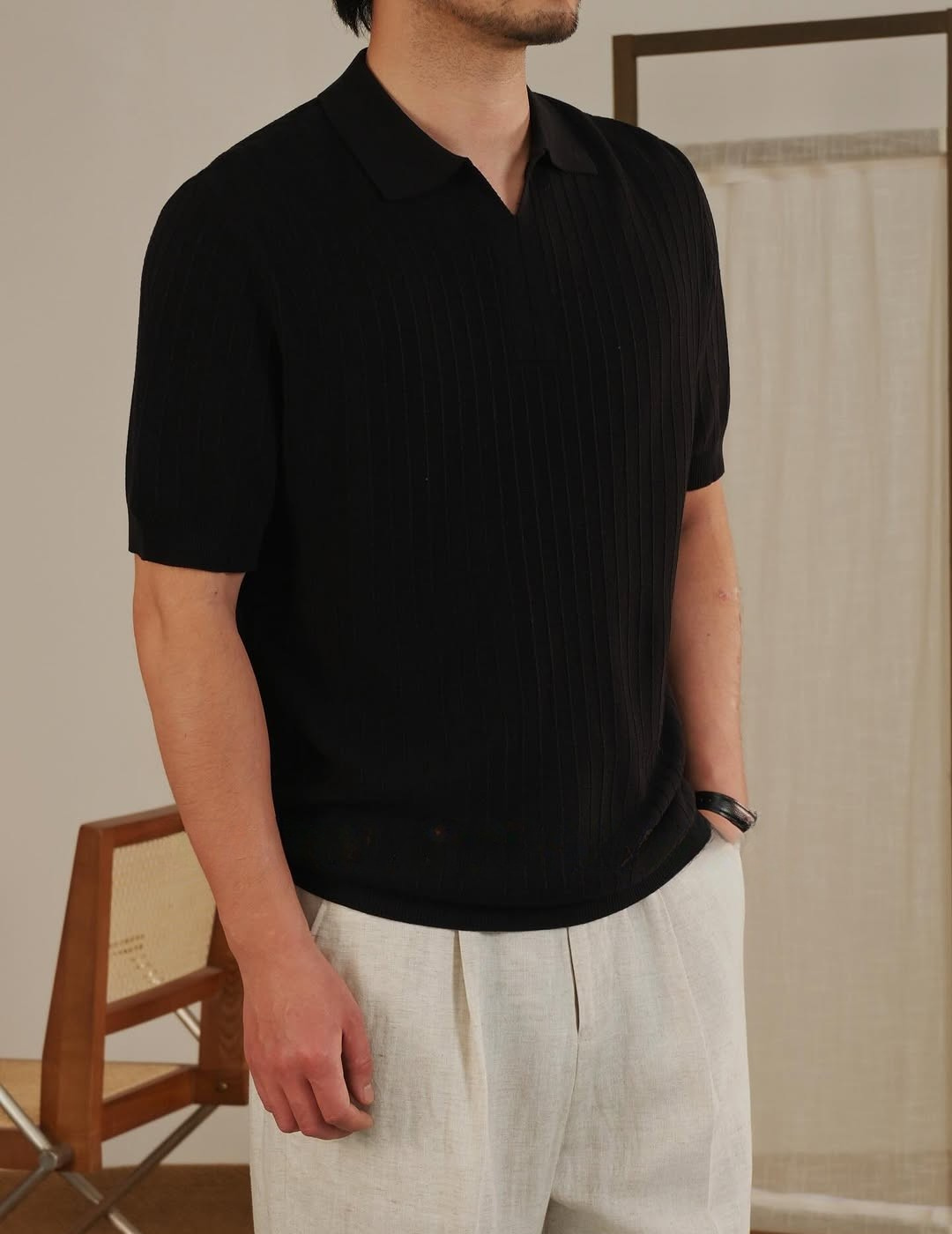 Napoli Leinen Strick-Polo