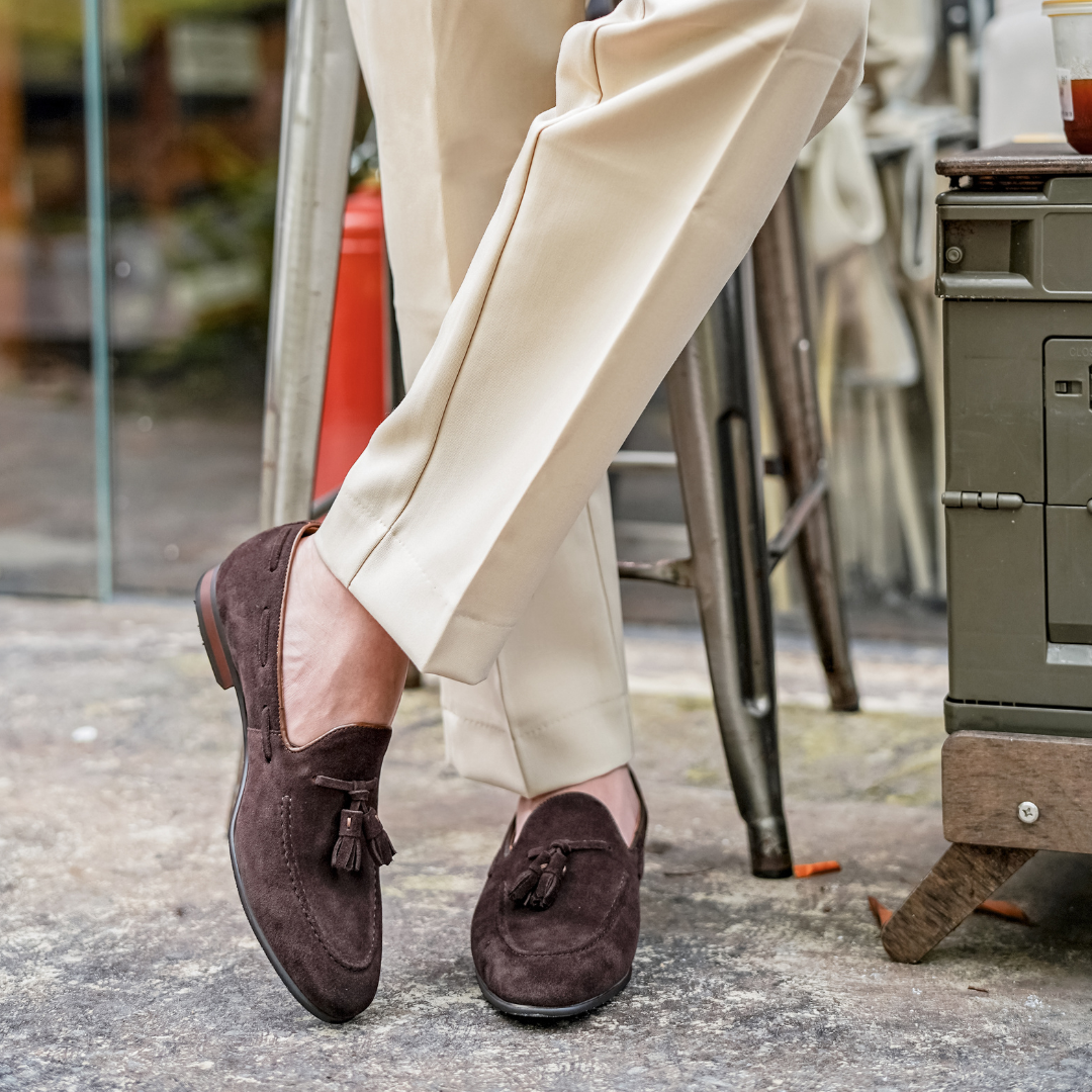 Herren Bologna Wildleder-Quasten-Loafer