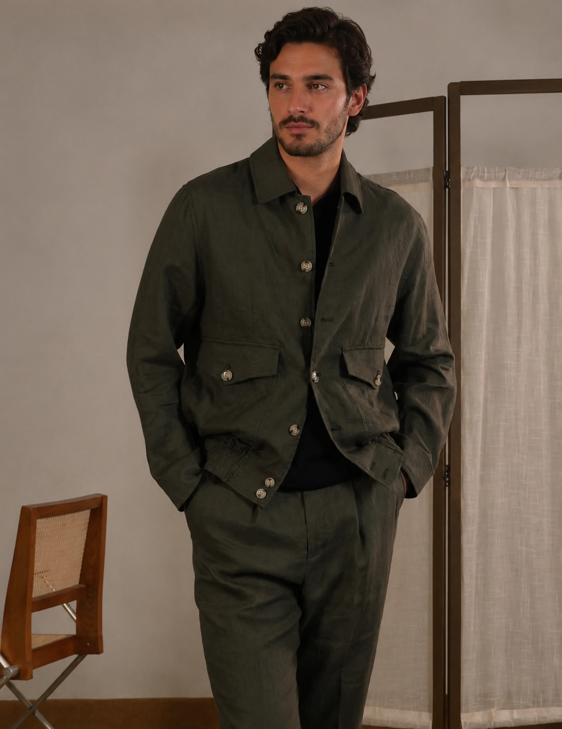 Napoli Riviera Leinen-Jacke
