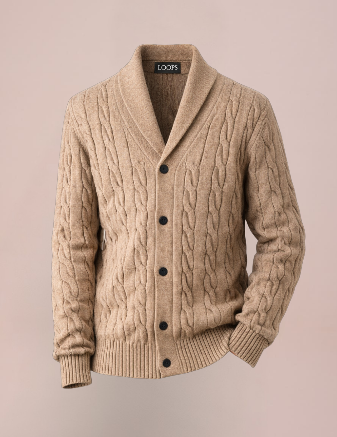Cárdigan de punto con cuello chal para hombre