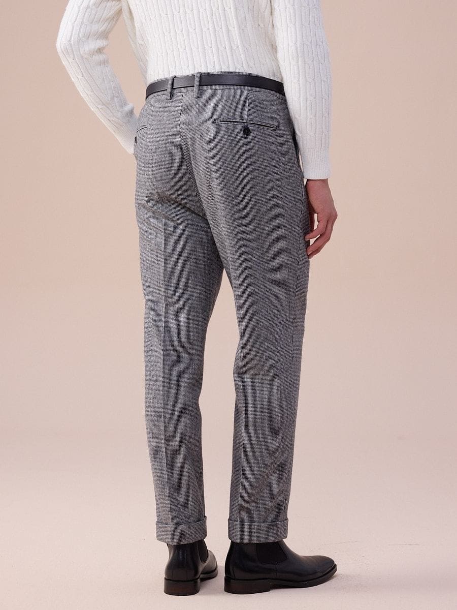 Pantalones de lana de tiro alto con trabillas Piemonte
