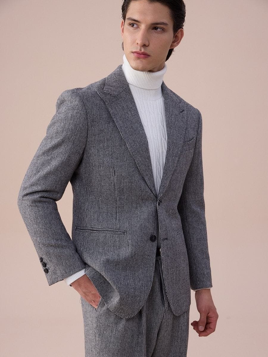 Costume croisé en laine Piemonte