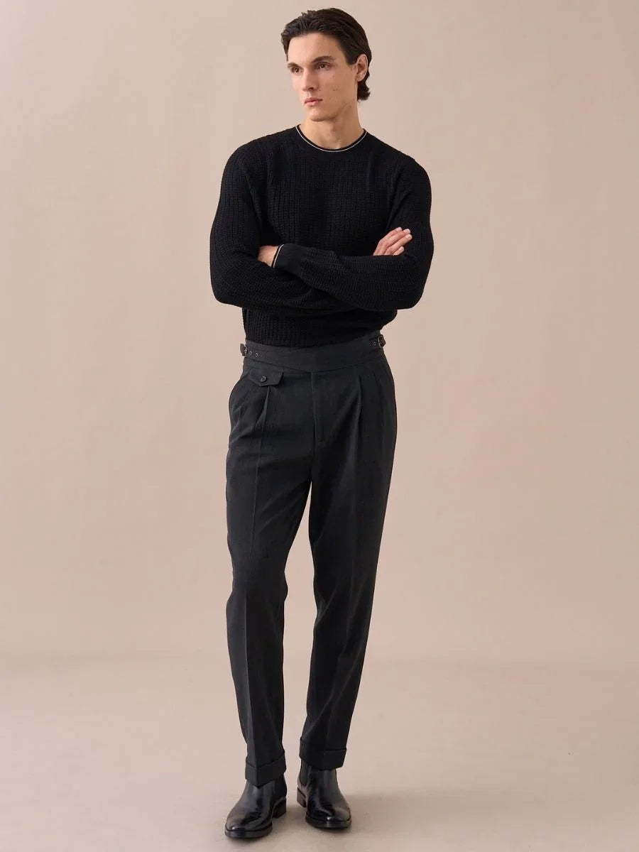 Pantalones Sorano Gurkha de Doble Pliegue y Talle Alto
