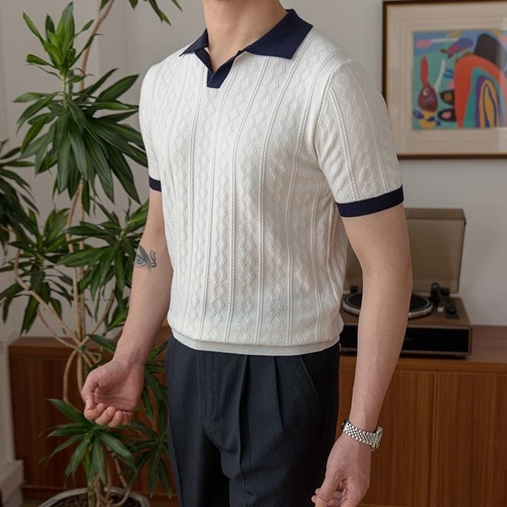 Polo en maille couleur marsala