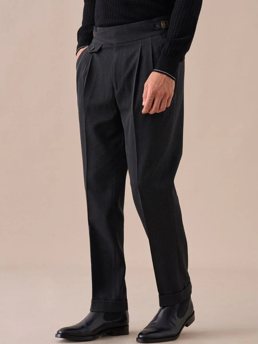 Pantalones Sorano Gurkha de Doble Pliegue y Talle Alto