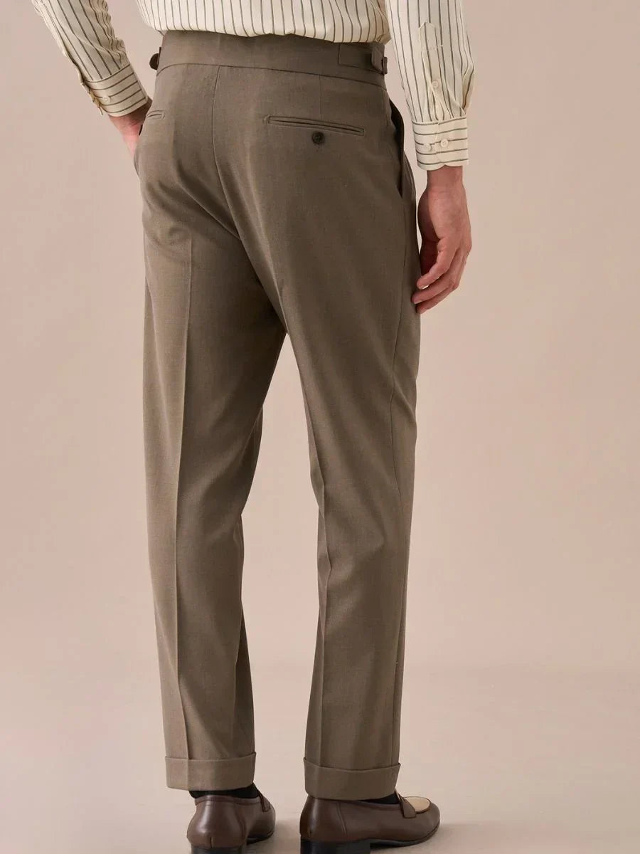 Pantalones Sorano Gurkha de Doble Pliegue y Talle Alto