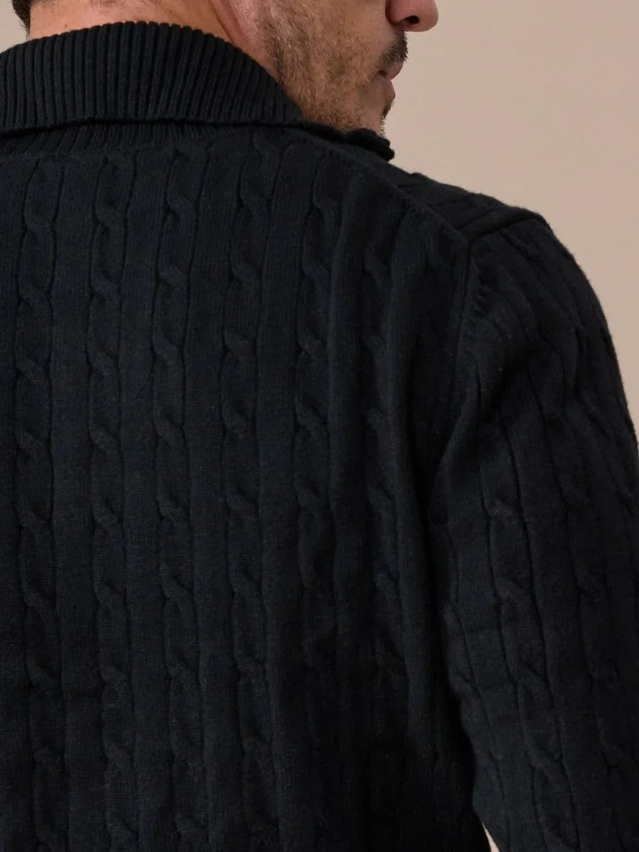 Hochkragen Texturierter Pullover