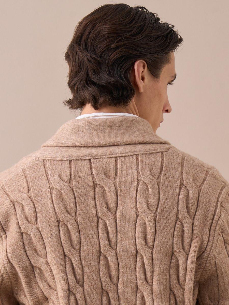 Cárdigan de punto con cuello chal para hombre