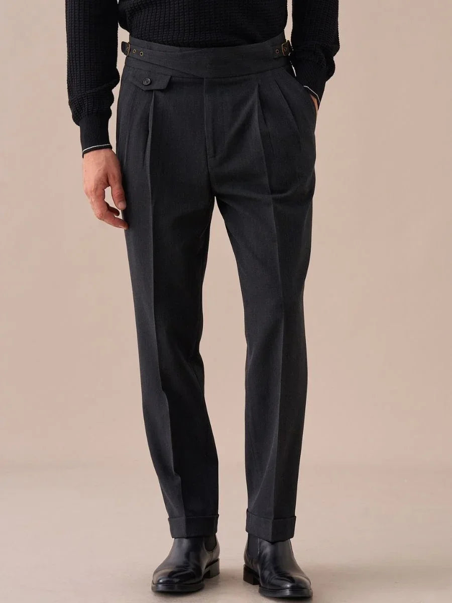 Pantalones Sorano Gurkha de Doble Pliegue y Talle Alto