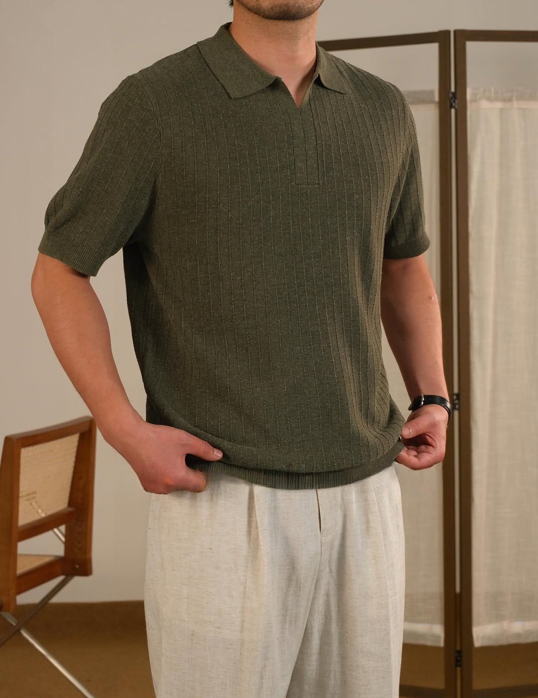 Napoli Leinen Strick-Polo