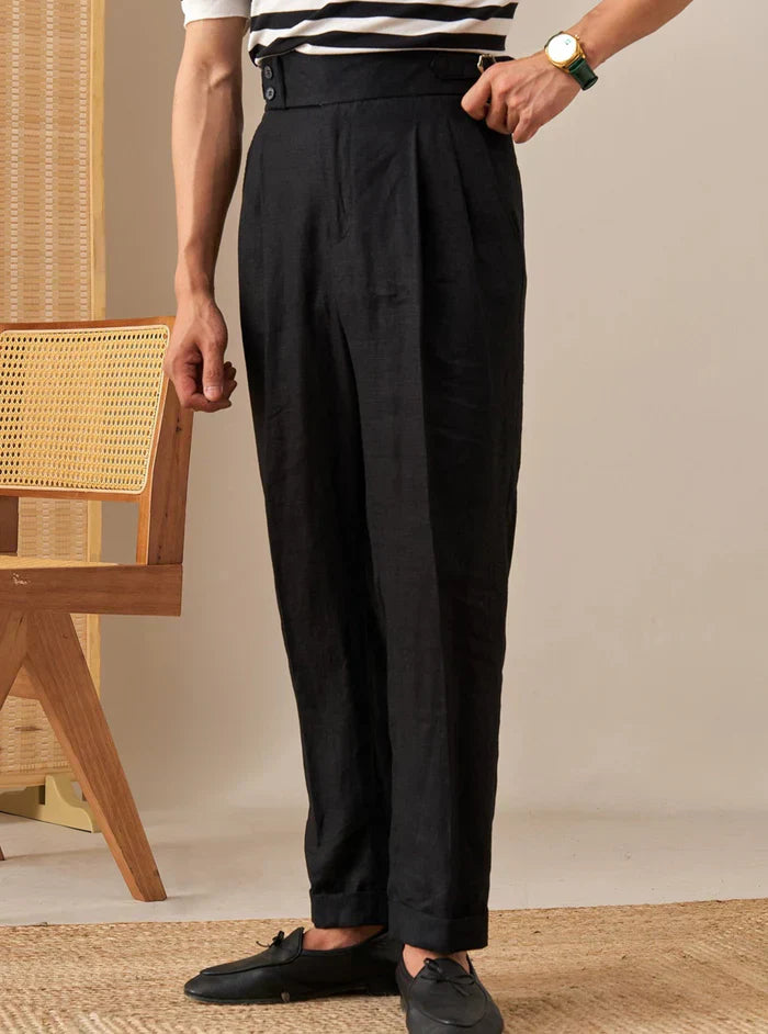 Pantalones de Lino con Trabillas LS035