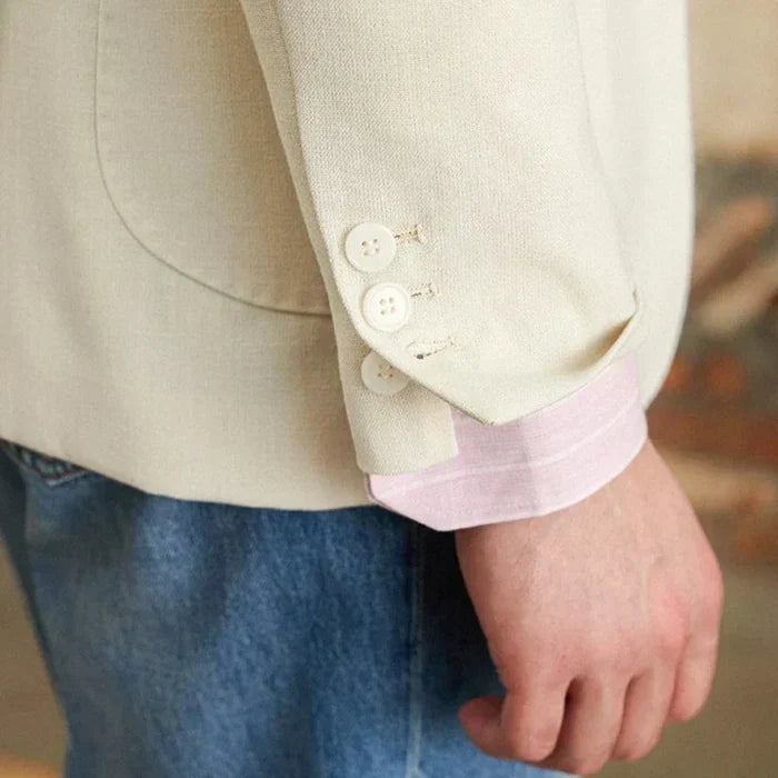 Blazer Retro con Solapa de Muesca y Dos Botones