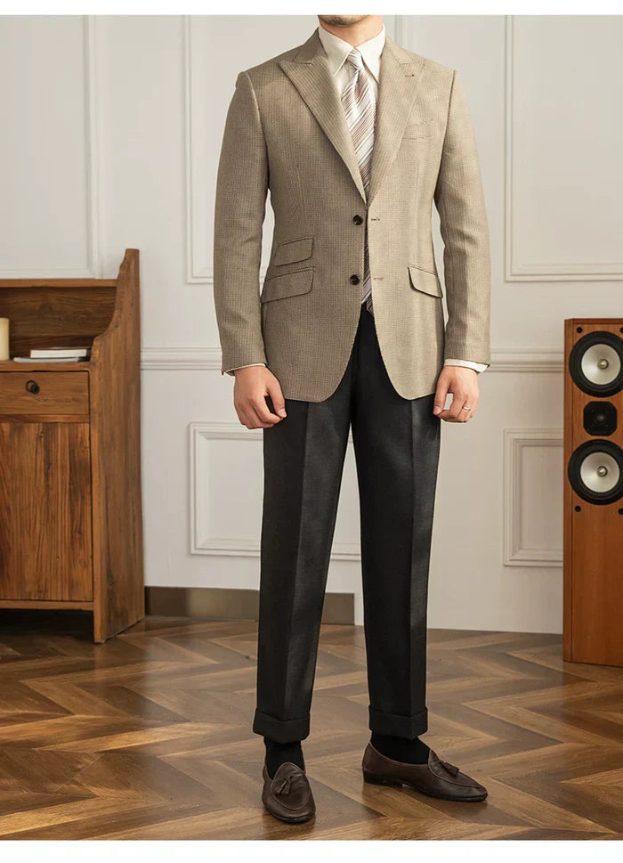Khaki-Karo Zweiknopf-Blazer
