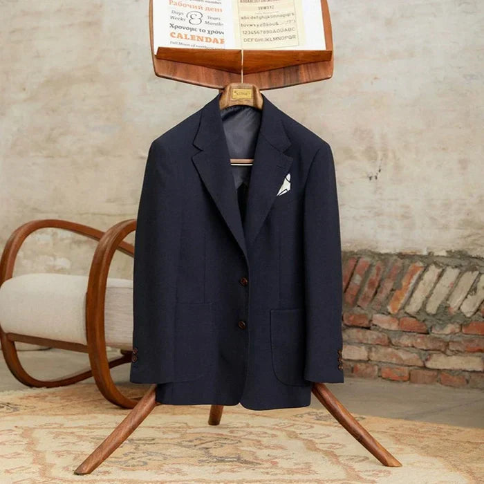 Blazer Retro con Solapa de Muesca y Dos Botones