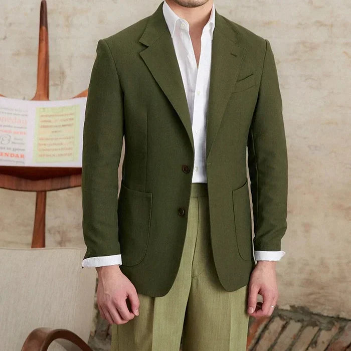 Retro Blazer Zwei Knöpfe Kerbrevers