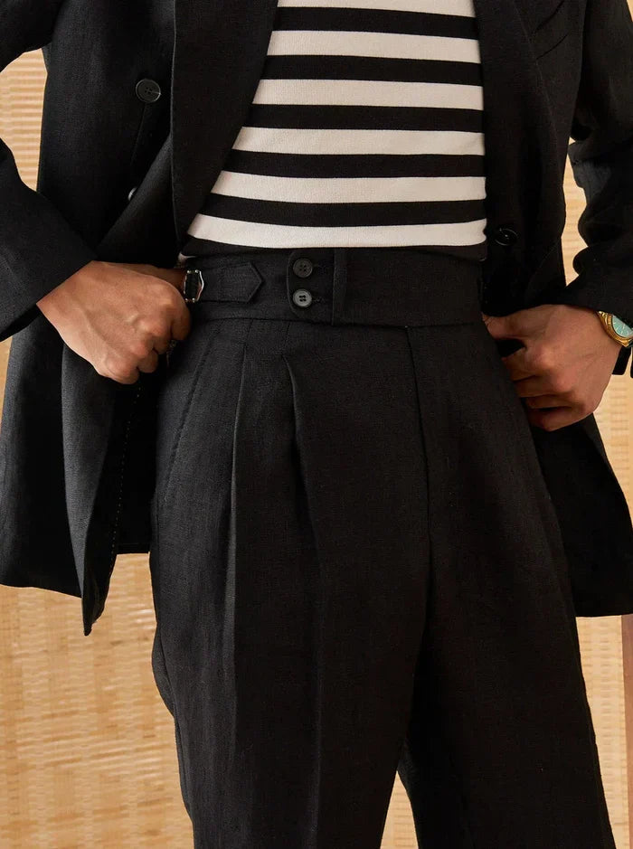 Pantalones de Lino con Trabillas LS035