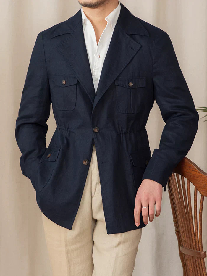 Veste saharienne en pur lin