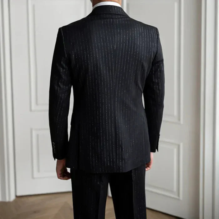 Traje superpuesto a rayas finas LS012