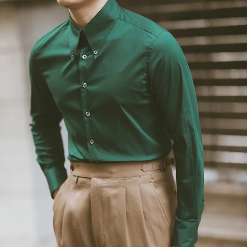 Camisa con cuello italiano Looped LS043