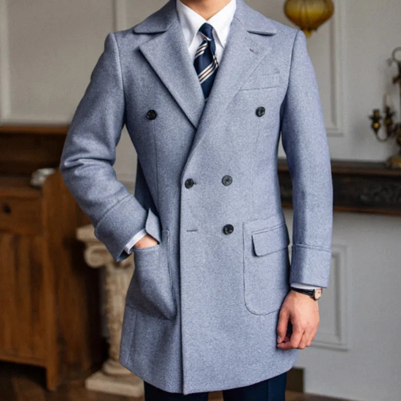 Manteau Homme Croisé Bouclé Manches Longues LS001