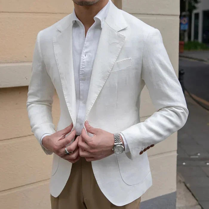 Florenz Weißer Leinen-Blazer