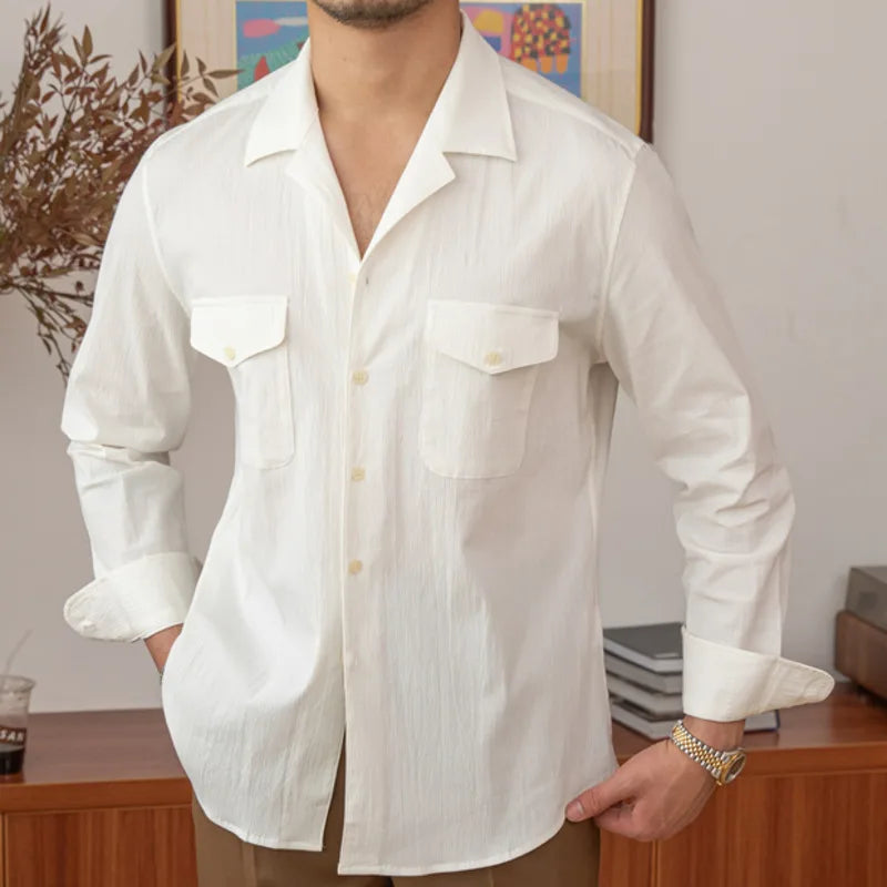 Chemise col cubain italienne LS049