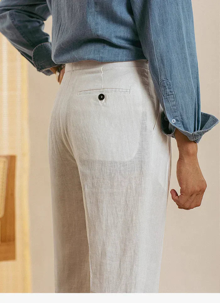 Pantalones de Lino con Trabillas LS035