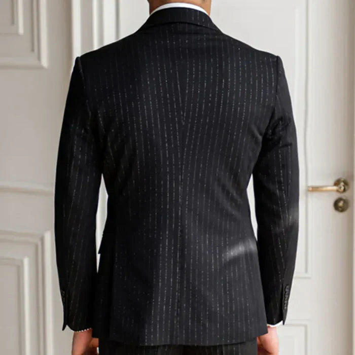 Nadelstreifen Blazer Zwei Knöpfe LS037