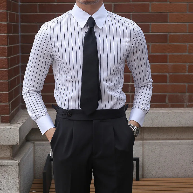 Camisa de vestir de hombre con bucle LS017