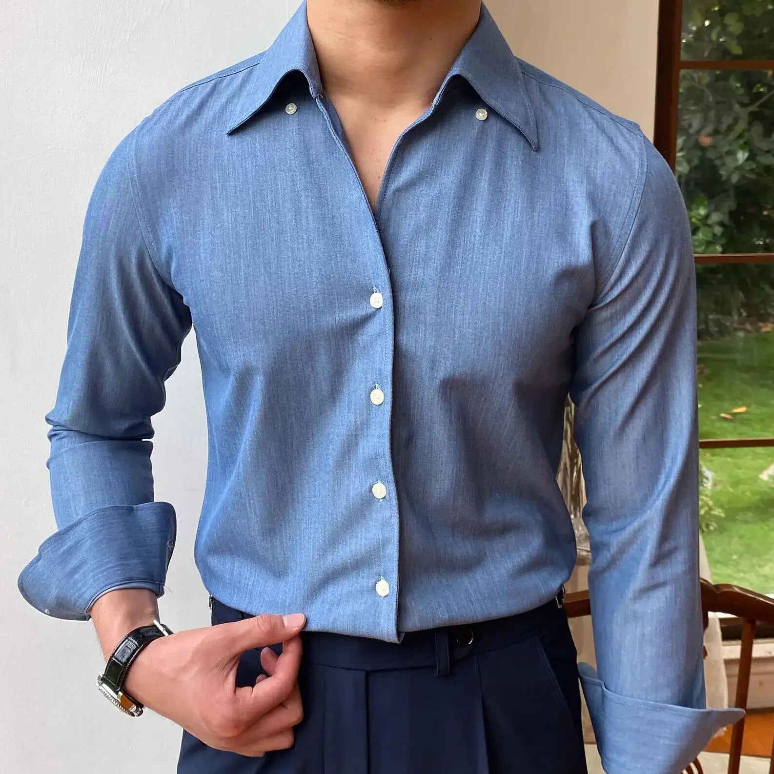 Chemise habillée homme avec boucles LS033