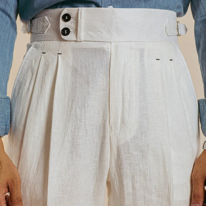 Pantalones de Lino con Trabillas LS035