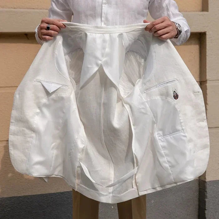 Florenz Weißer Leinen-Blazer