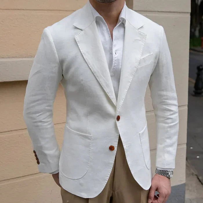 Florenz Weißer Leinen-Blazer