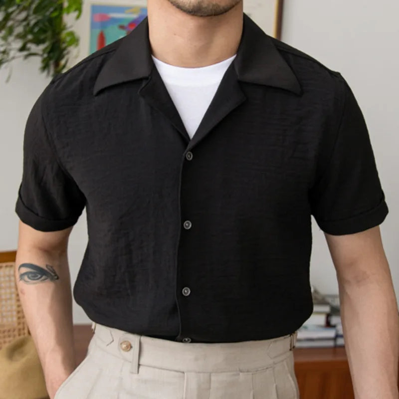 Chemise Looped LS037 à col cubain