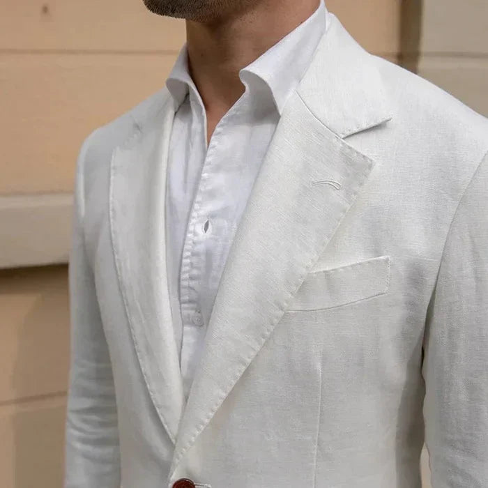 Florenz Weißer Leinen-Blazer