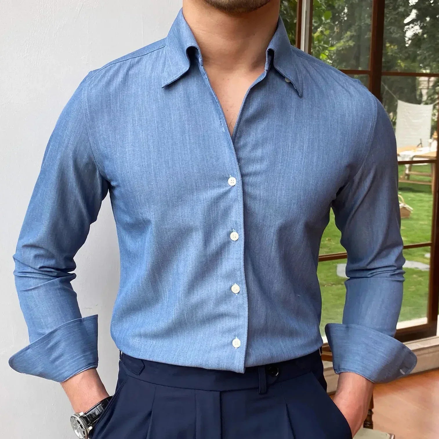 Chemise habillée homme avec boucles LS033