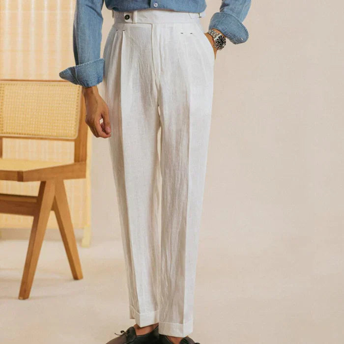 Pantalones de Lino con Trabillas LS035
