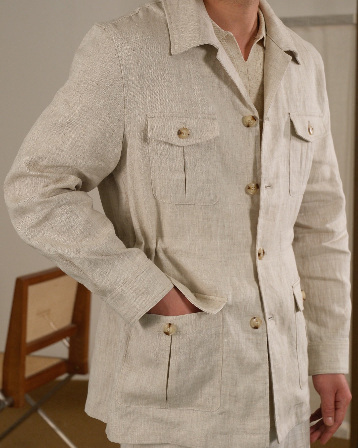 Napoli Leinen Safari-Jacke