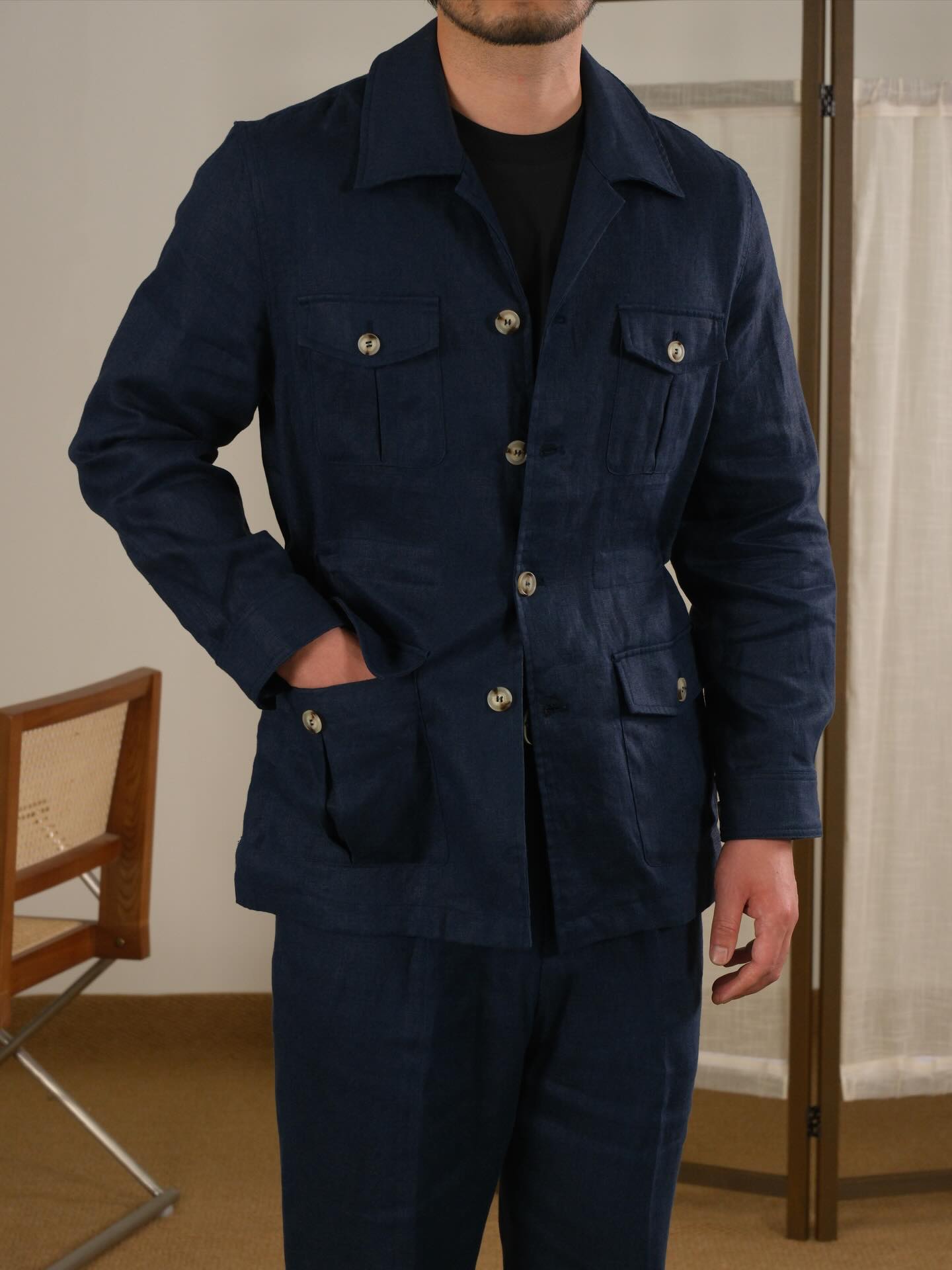 Napoli Leinen Safari-Jacke