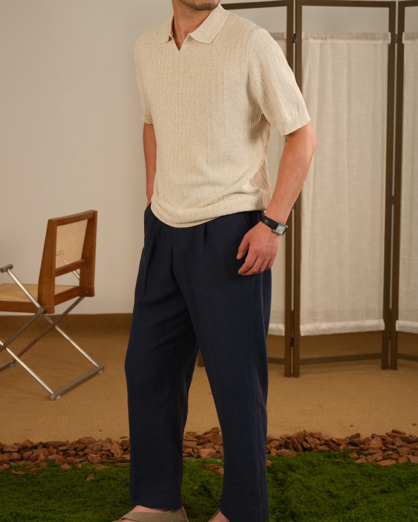 Napoli Leinen Strick-Polo