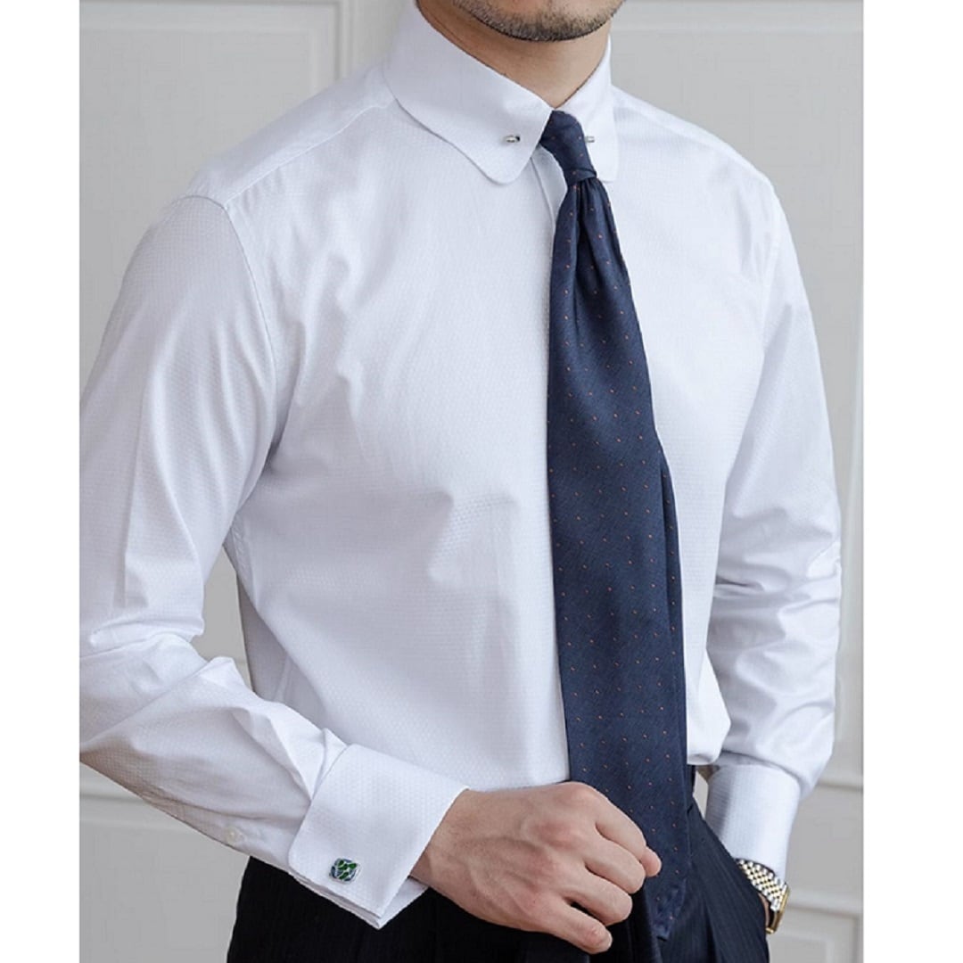 Camisa de cuello corto con gemelos