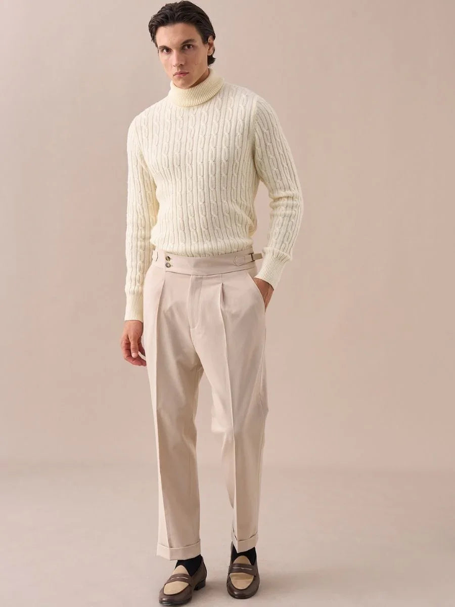 Pantalones Palena plisados de tiro alto