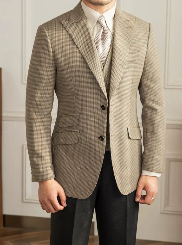 Khaki-Karo Zweiknopf-Blazer