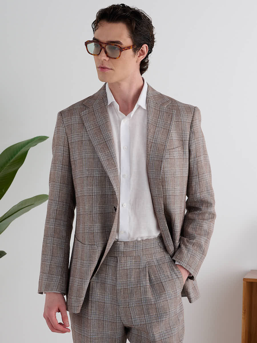 Loops Taupe Prince-of-Wales Anzug