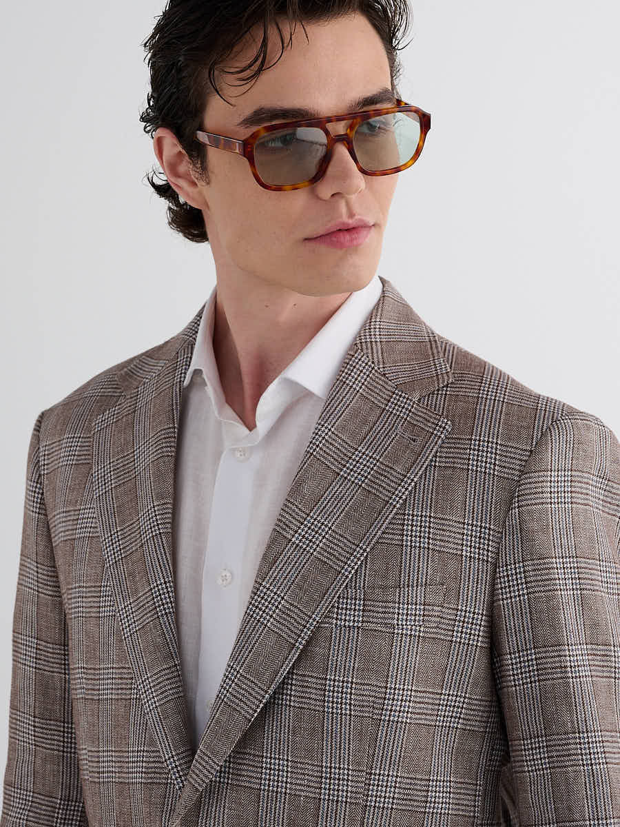 Loops Taupe Prince-of-Wales Anzug