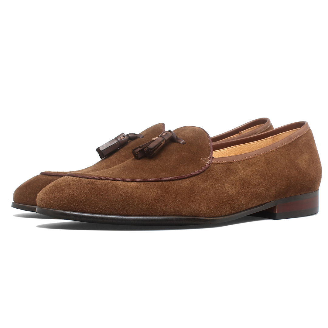 Mocassins en daim Napoli pour homme à pampilles