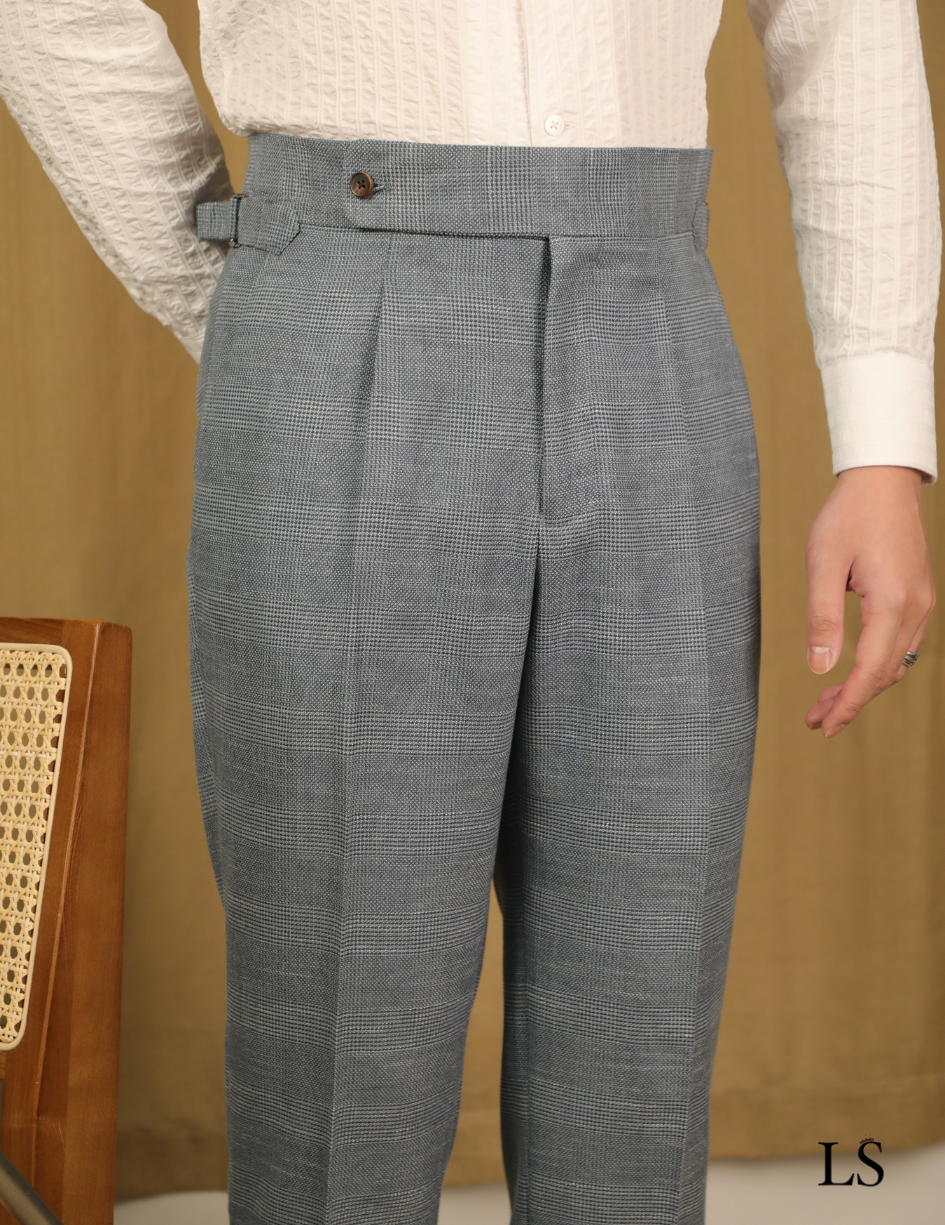 Costume deux boutons gris à carreaux Prince de Galles