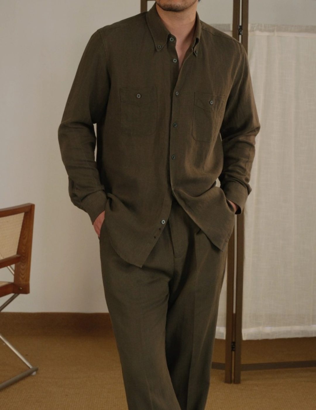 Chemise en mélange Tencel et lin